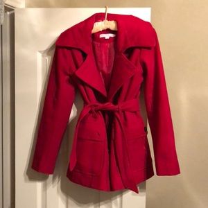 New York & Company red pea coat
